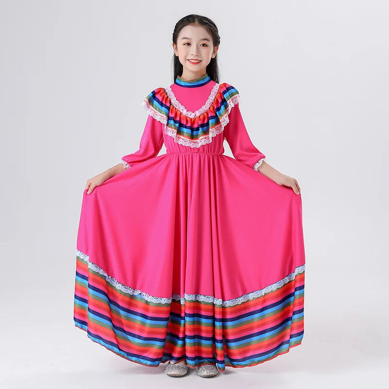 New  Mexican Girls' Skirts Big Ethnic Style Dresses