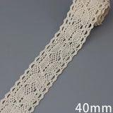 New White Beige Cotton Embroidered Lace