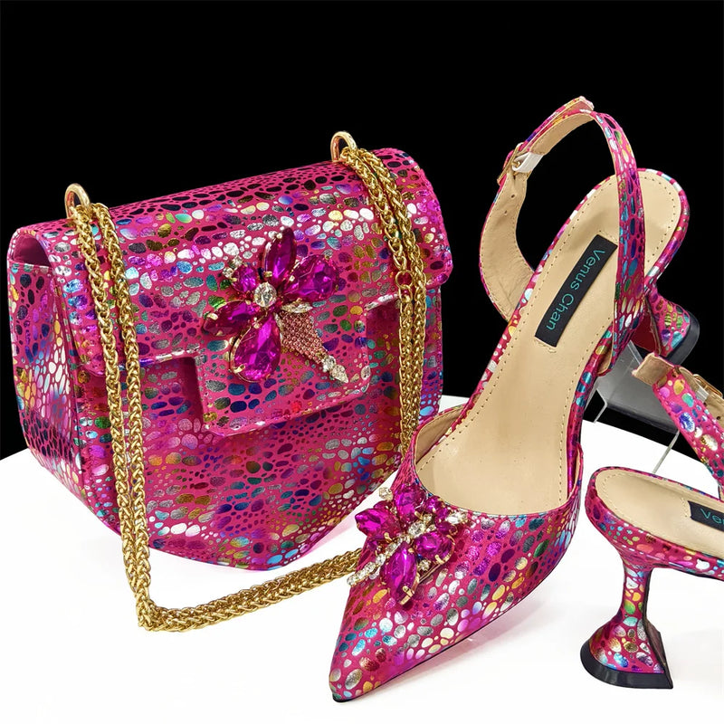 New Arrival African Wedding Shoes and Bag Set