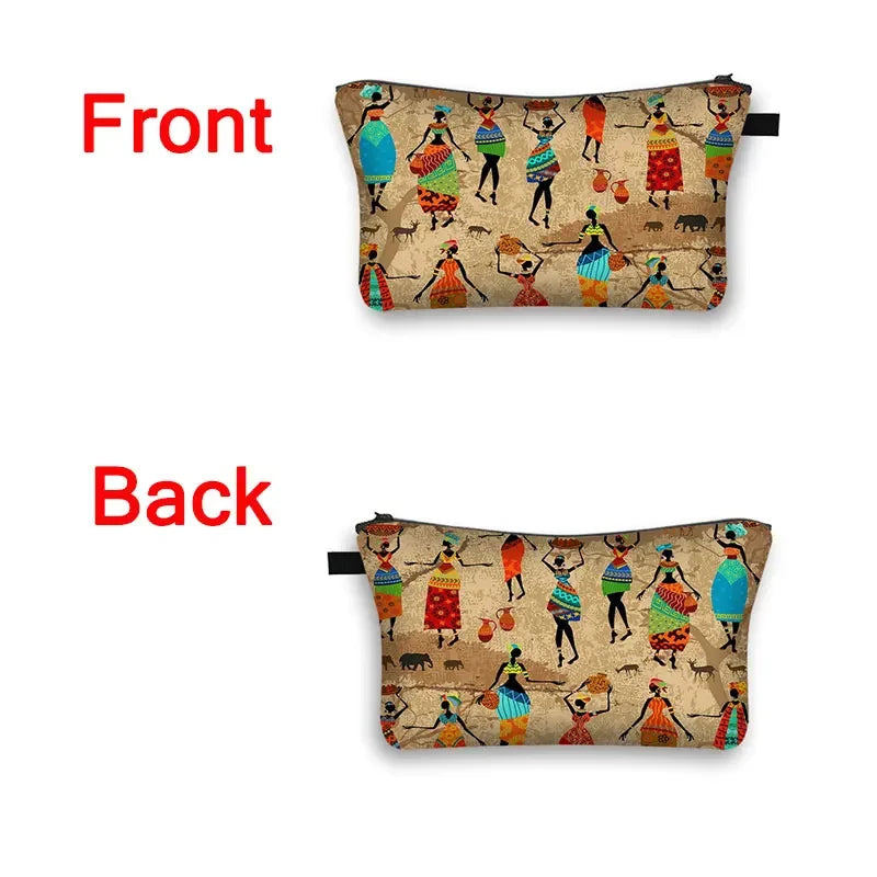 African Woman Print Cosmetic Bag