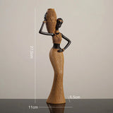 Woman Figurines Black Ornament Tabletop Decorative