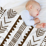 New African White Mud Design Throw Blanket