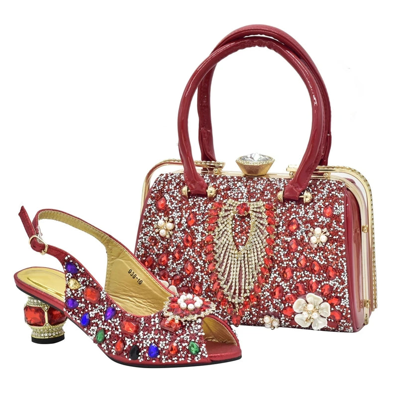 New Luxury Italian Shoes and Bags Matching Set