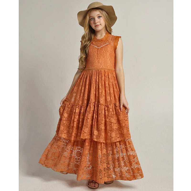 2-12 Years Old Summer Lace Girls Dress