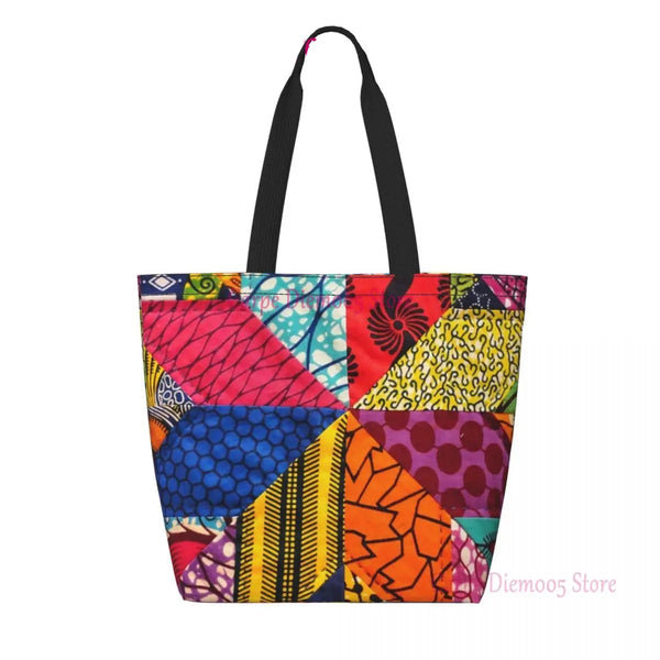 Women Geometric Ethnic Art Canvas Shoulder Shopper Bags