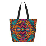 Kawaii Printing Geometric Ankara Pattern Shopping Tote Bags