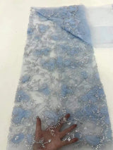 White Fashion Latest Africa Embroidered Tulle Net Fabric