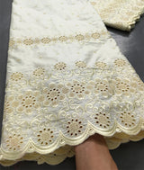 100% Cotton Embroidery Men Dry Lace Fabric