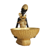 New African Tribal Lady Statue Decor