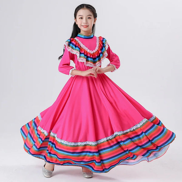 New  Mexican Girls' Skirts Big Ethnic Style Dresses