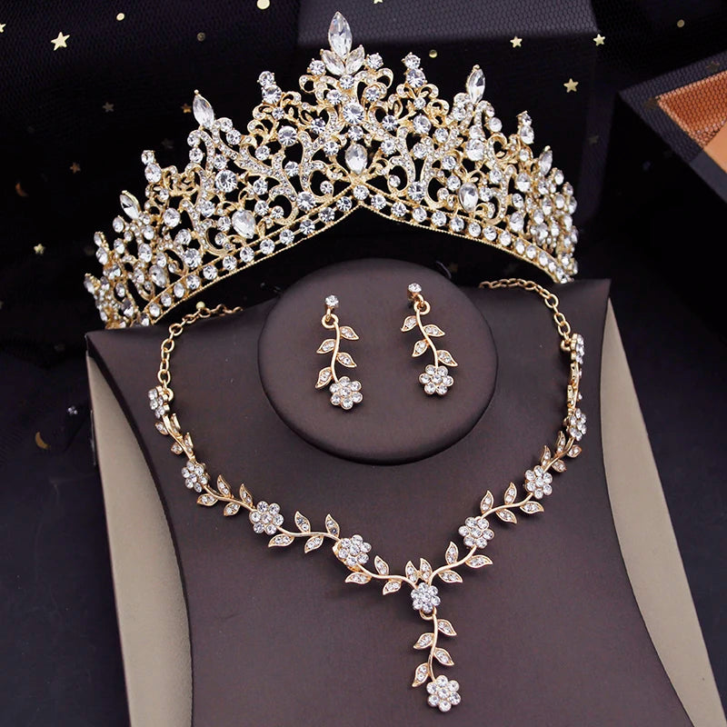 New Luxury Silver Color Crystal Water Bridal Jewelry Sets