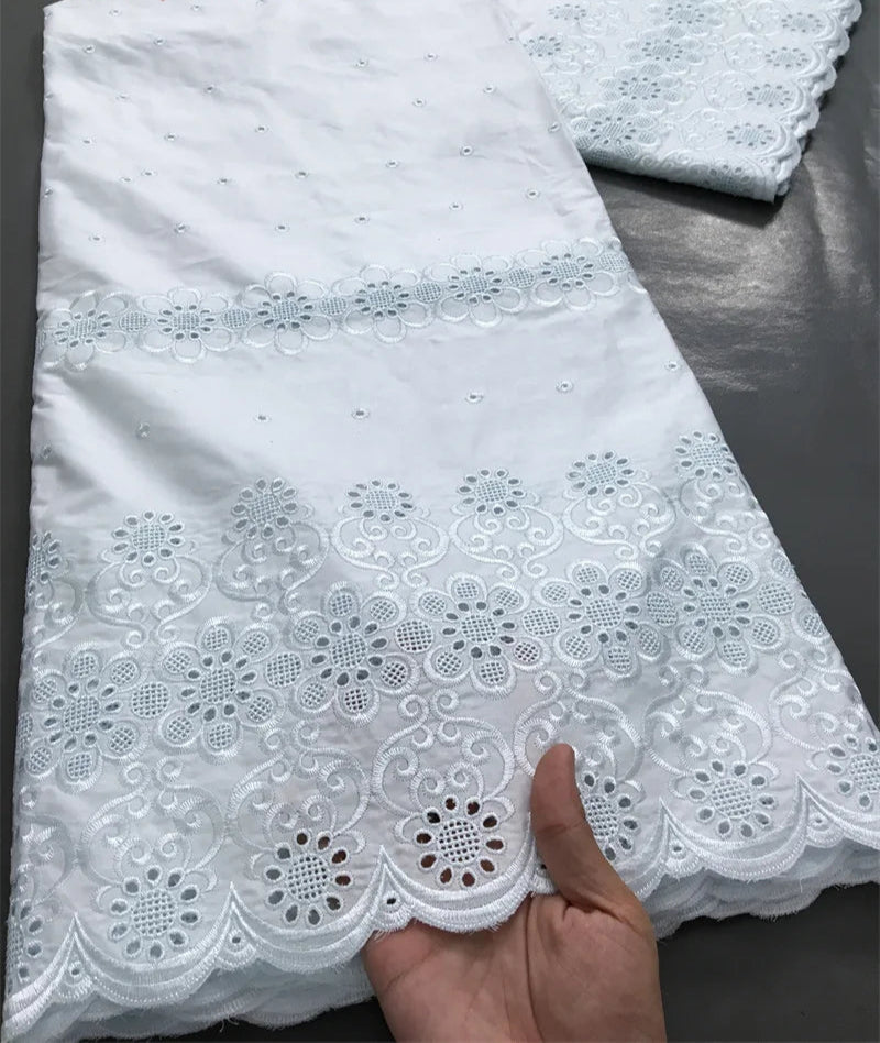 100% Cotton Embroidery Men Dry Lace Fabric