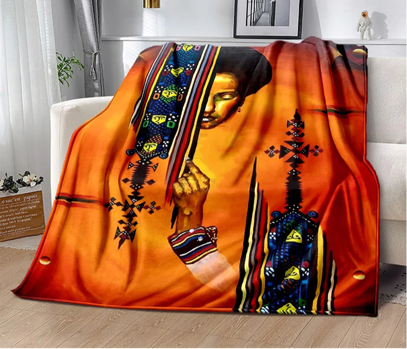 New Cartoon Africa Ethiopian Painting Art Blanket