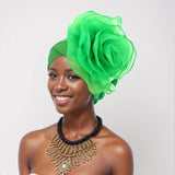 New Exaggerated Large Flower Turban Cap