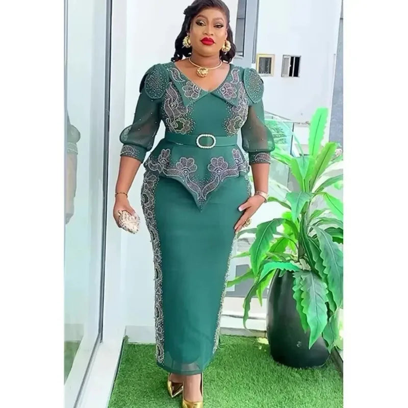 Women Africa Plus Size Wedding Party Long Christmas Dress