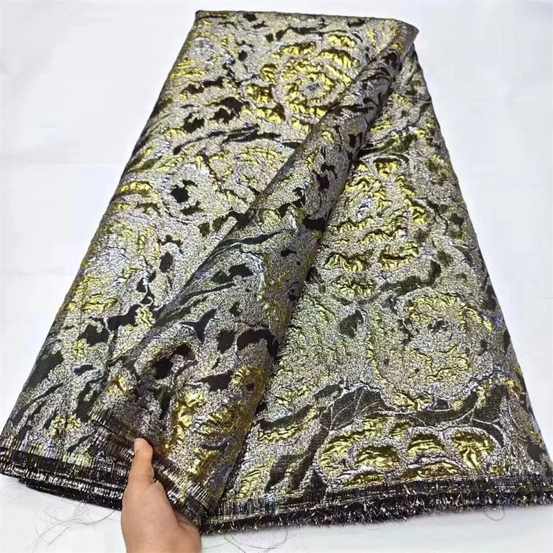 New Green African Brocade Jacquard Fabric