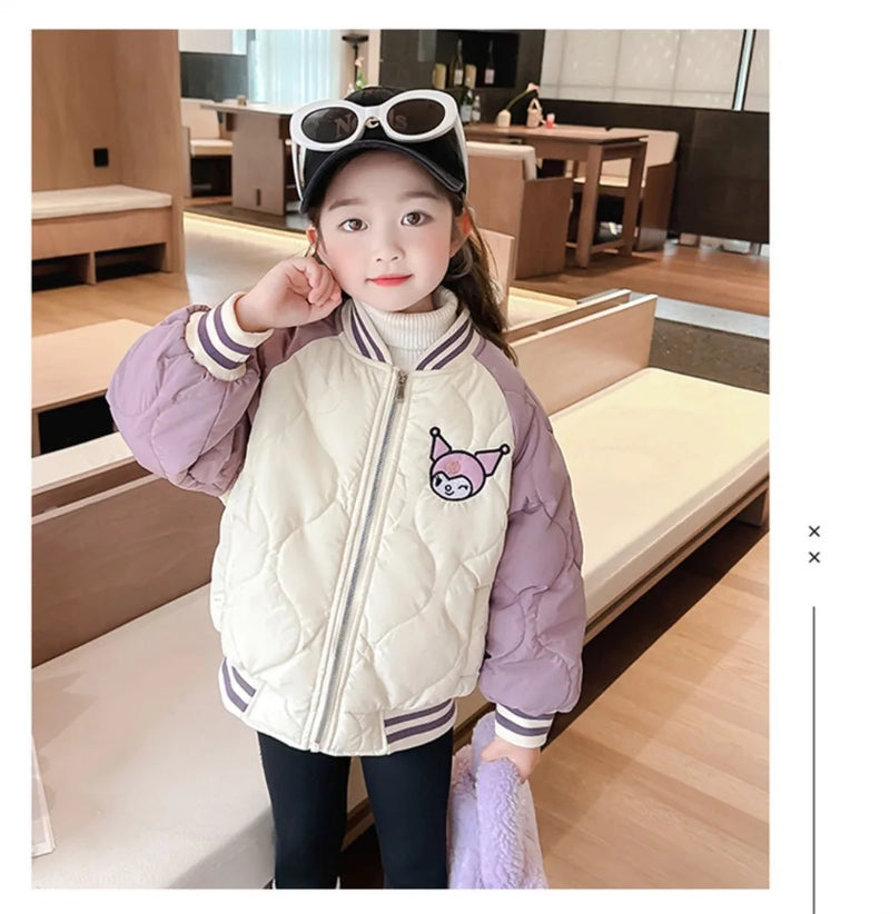 Girly Heart Kawaii Sanrio Kuromi Soft Baseball Jacket