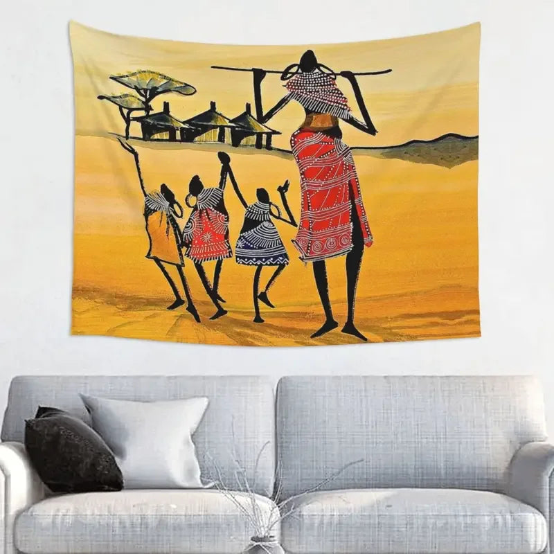 Custom Hippie Africa Life Tribal Style Tapestry Wall Art