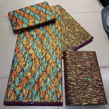 Ankara African Kente Gold Real Wax Fabric