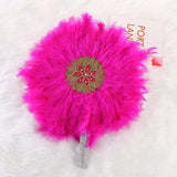 1PC Turkey Feather Hand Fan