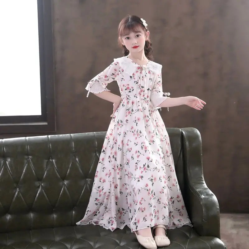 5-16Y Kids Floral Princess Party Dresses