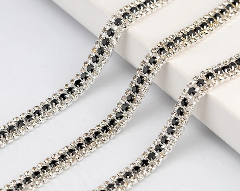 3 Rows Rhinestone Cup Chain