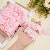 New Pink Double-Layer Pleated Chiffon Lace