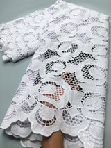 New White African Guipure Cord Lace Fabric