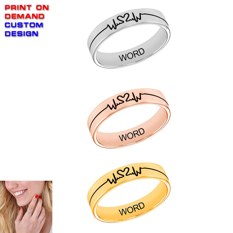 Print On Demand Customized Custom Words Name Number Earring