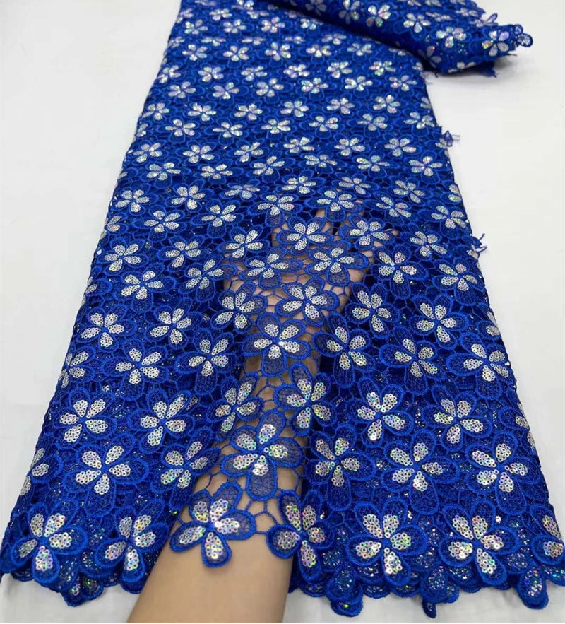 OIMG  Nigerian Milk Silk Sequins Lace Fabrics