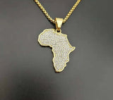 New Hip Hop Africa Map Pendant Necklace