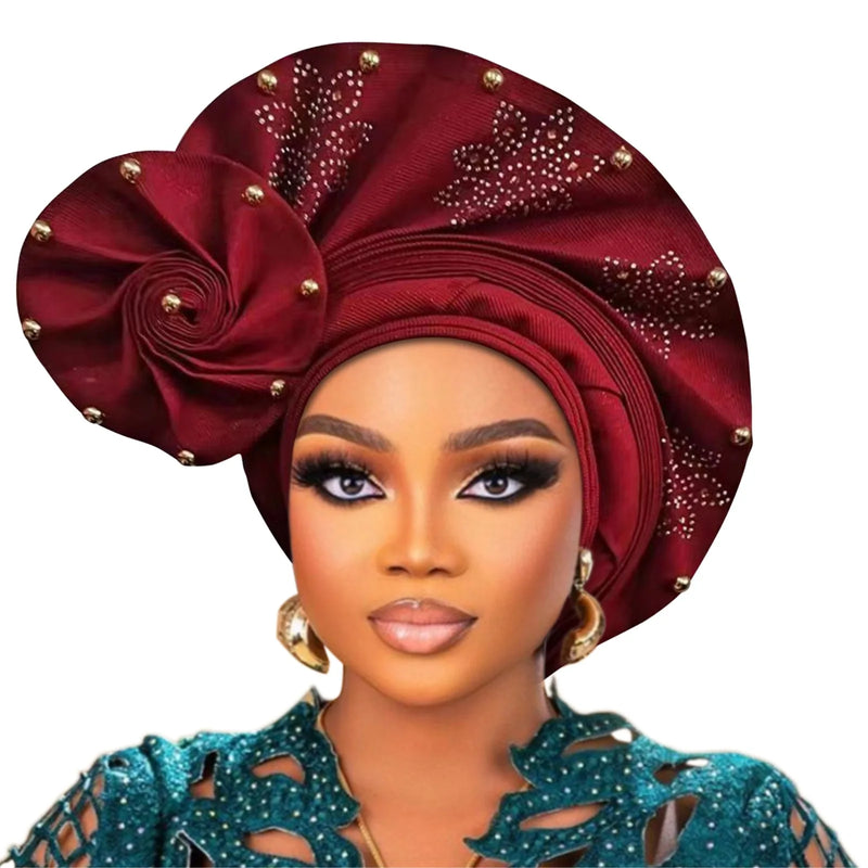 High Quality Latest Nigerian Wedding Women Auto Gele Turban