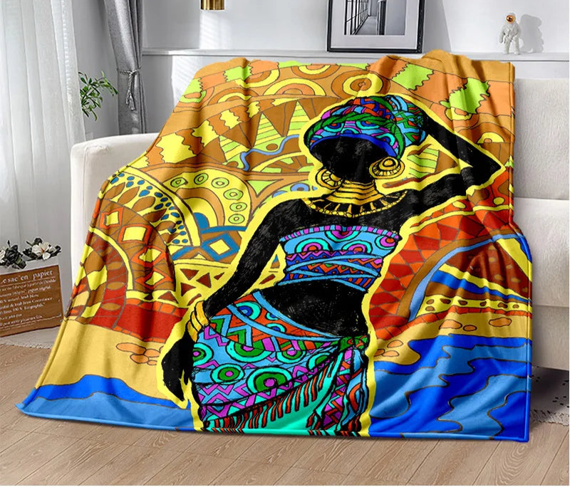 Africa Ethiopian Painting Art Cartoon Blanket