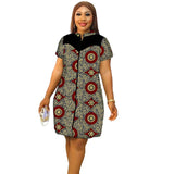 African Clothes Stand Collar Dress