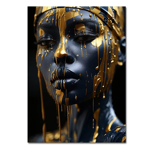 New Golden Radiant African Beauty Art Posters