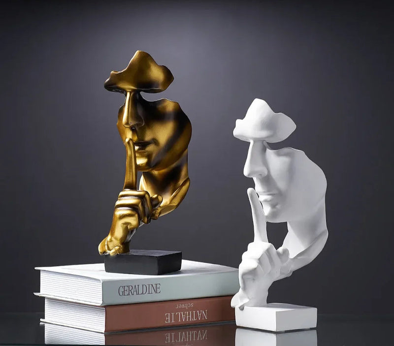 Home silence is Gold statue decoration