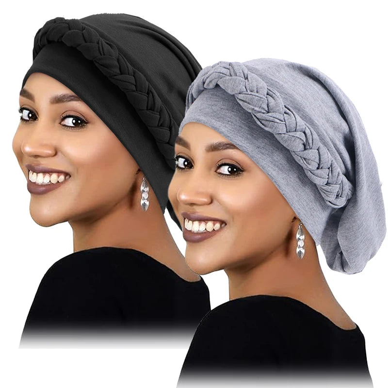 Women's Braid Elastic Turban Muslim Twist Fashion Hat