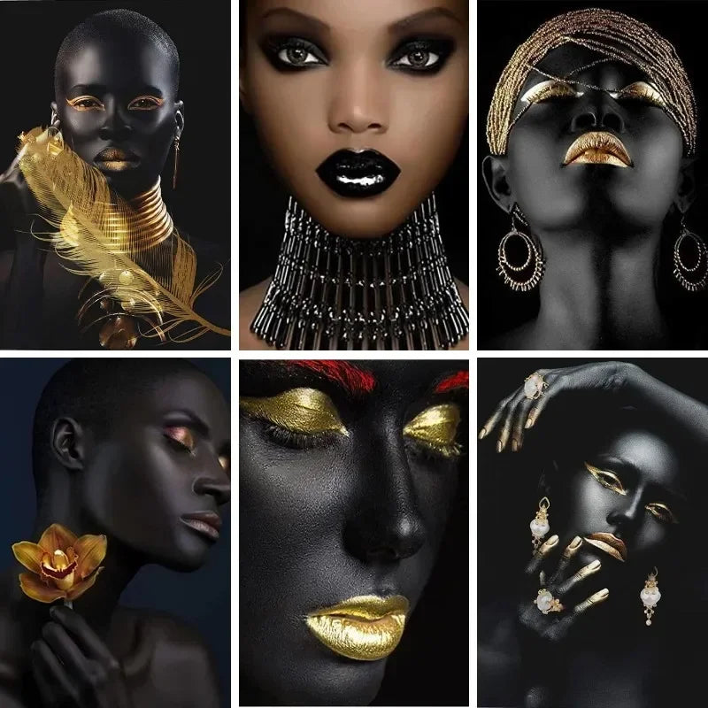 Adults Fashion Gold Makeup Black Women Decoration