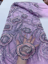 New Luxury African Mesh Lace Sequin Fabric