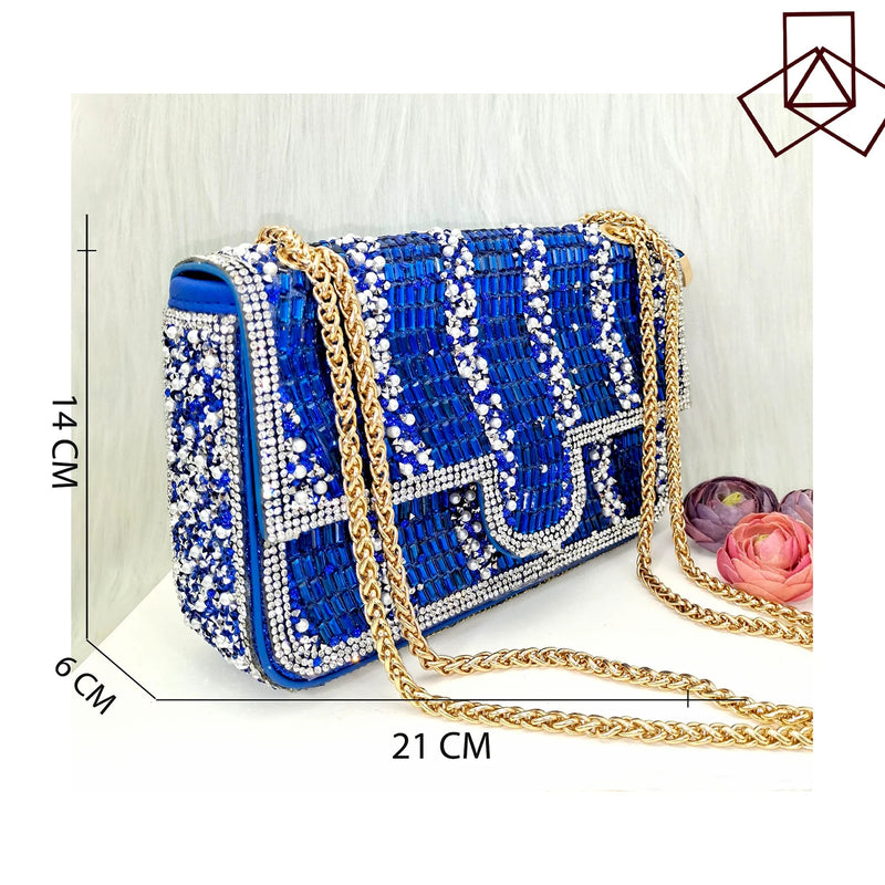 Nigeria Africa Fashion Blue High Heels Bag Set