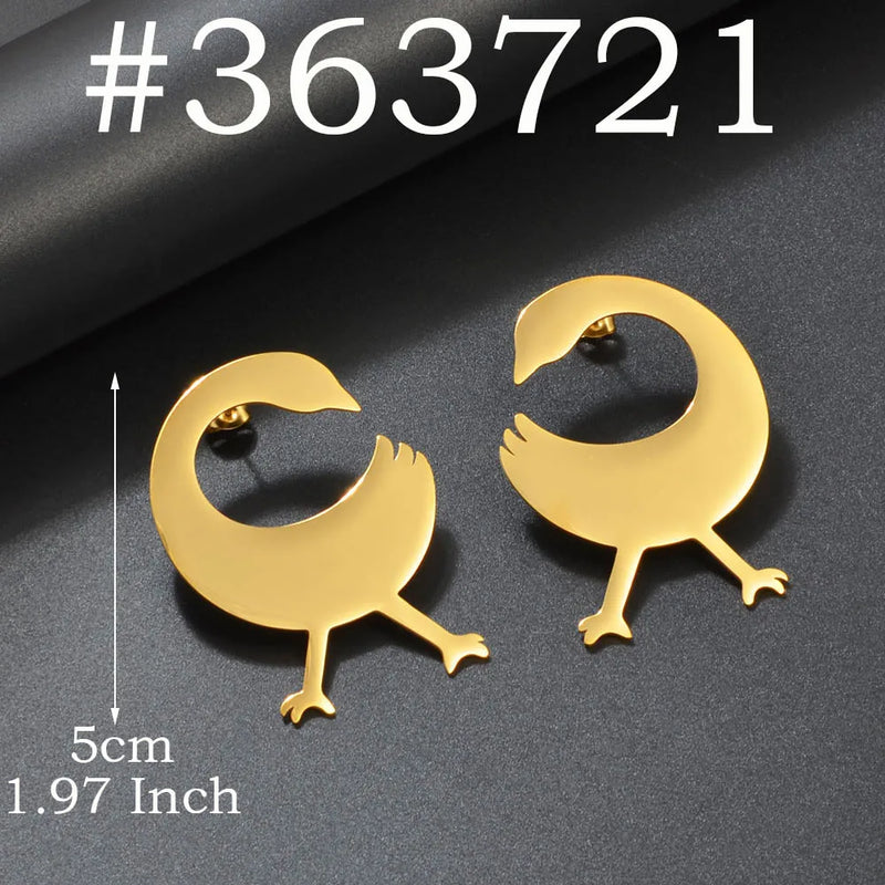 African Ancient Cultural Symbol Big Stud Earrings