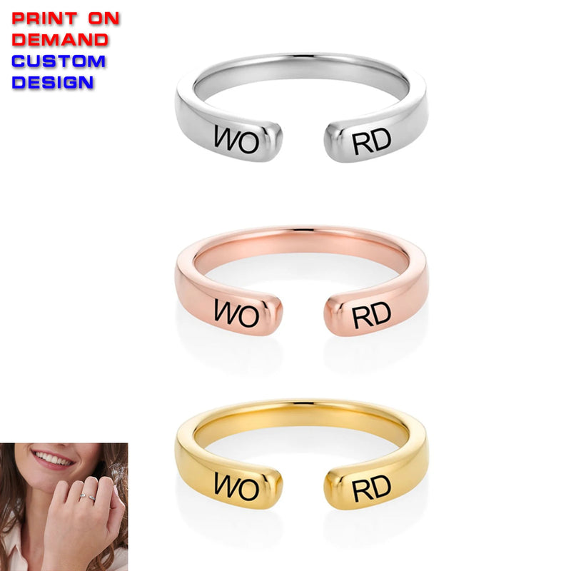 Print On Demand Customized Custom Words Name Number Earring