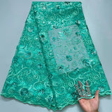 High quality French Mesh Lace Nigerian Embroidery Net Fabrics