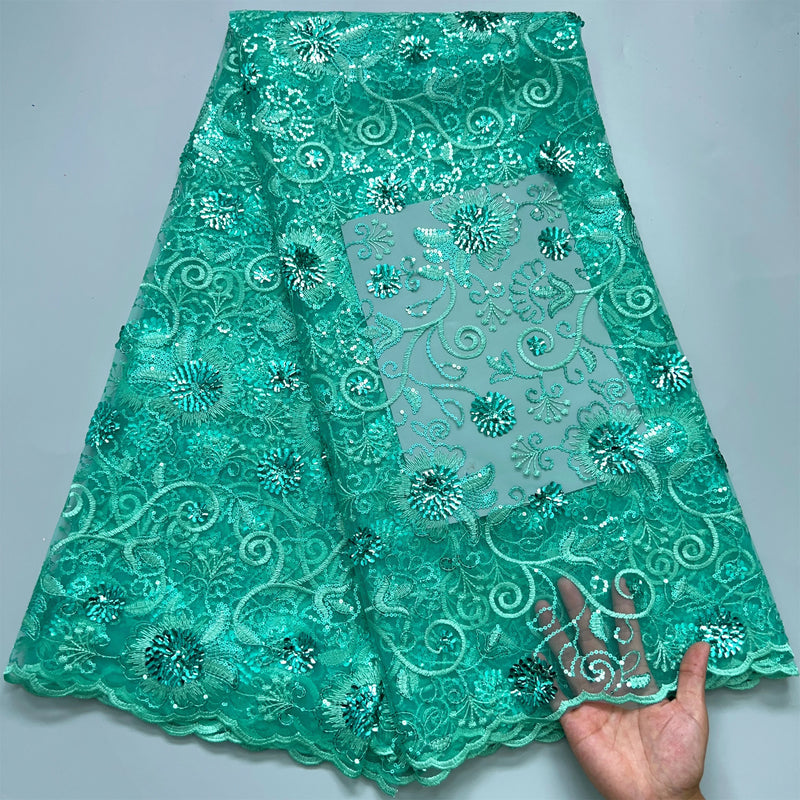 High quality French Mesh Lace Nigerian Embroidery Net Fabrics