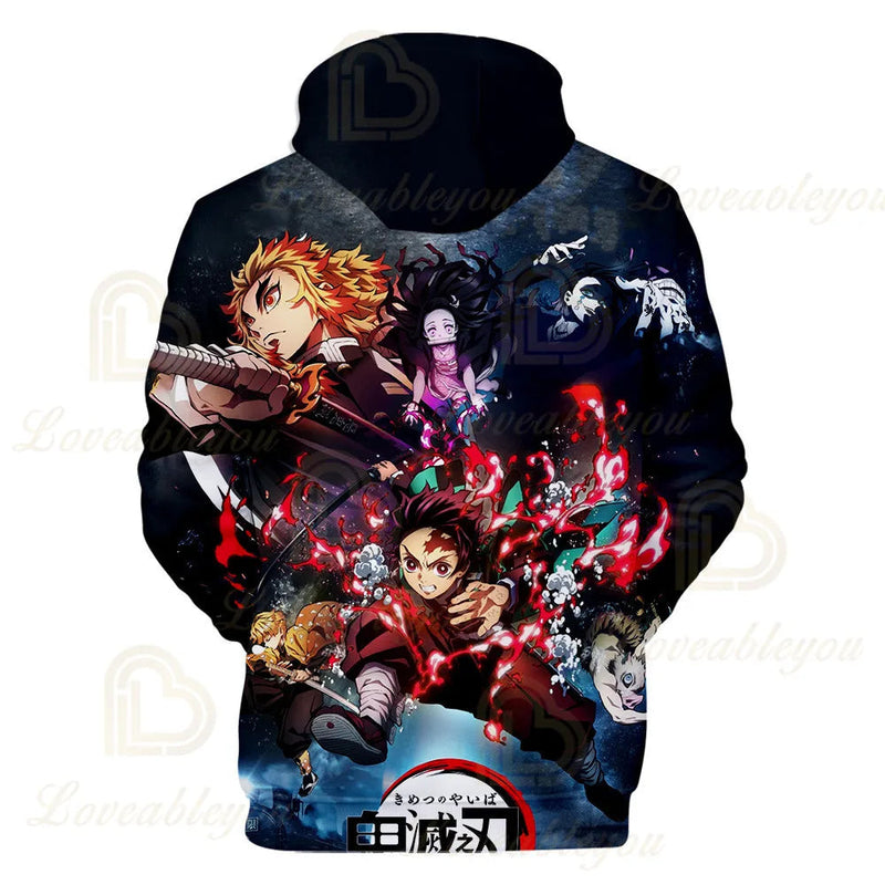 Kimetsu No Yaiba Anime 3D hoodie