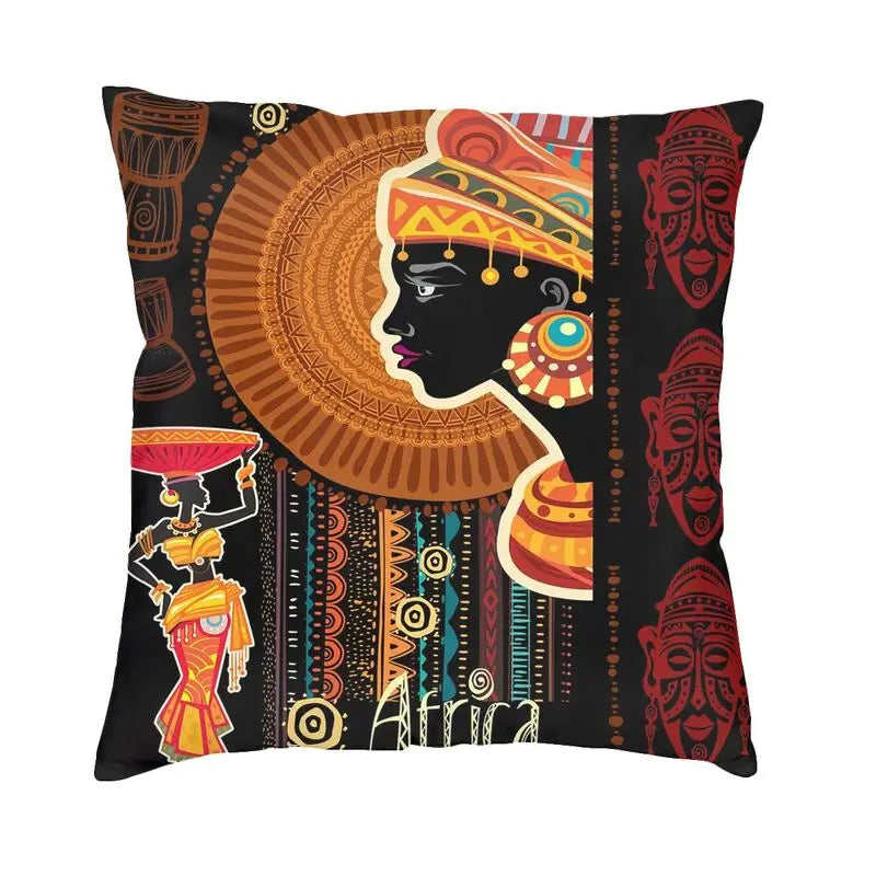 African Ethnic Motifs Cushion Cover