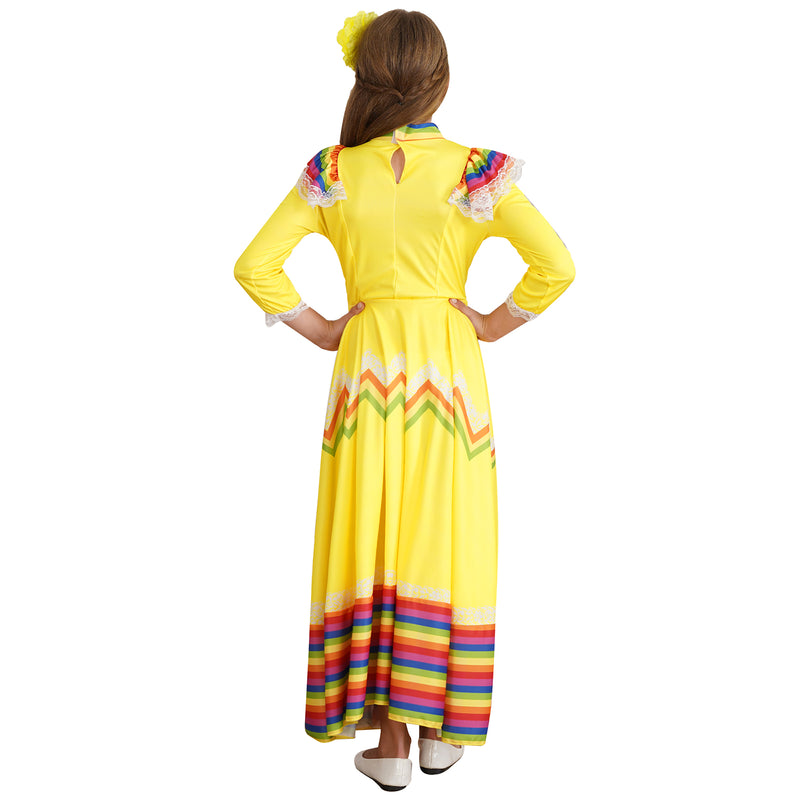 Kids Mexican Style Costume Traditional Jalisco Dresses