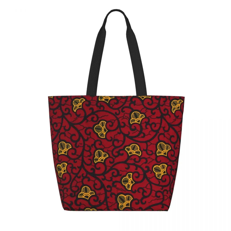 Kawaii Printing Geometric Ankara Pattern Shopping Tote Bags