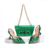 High Quality African Style Ladies Shoes And Bags Set