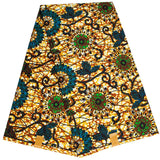 Ankara African Print Leaf Pattern Real Wax